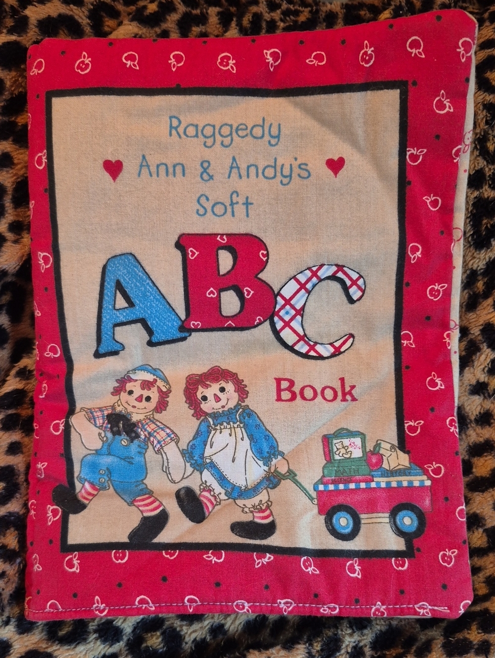 Vintage Raggedy Ann & Andy Soft ABC Book Quilt Like Design Pages Of ABC's Cotton